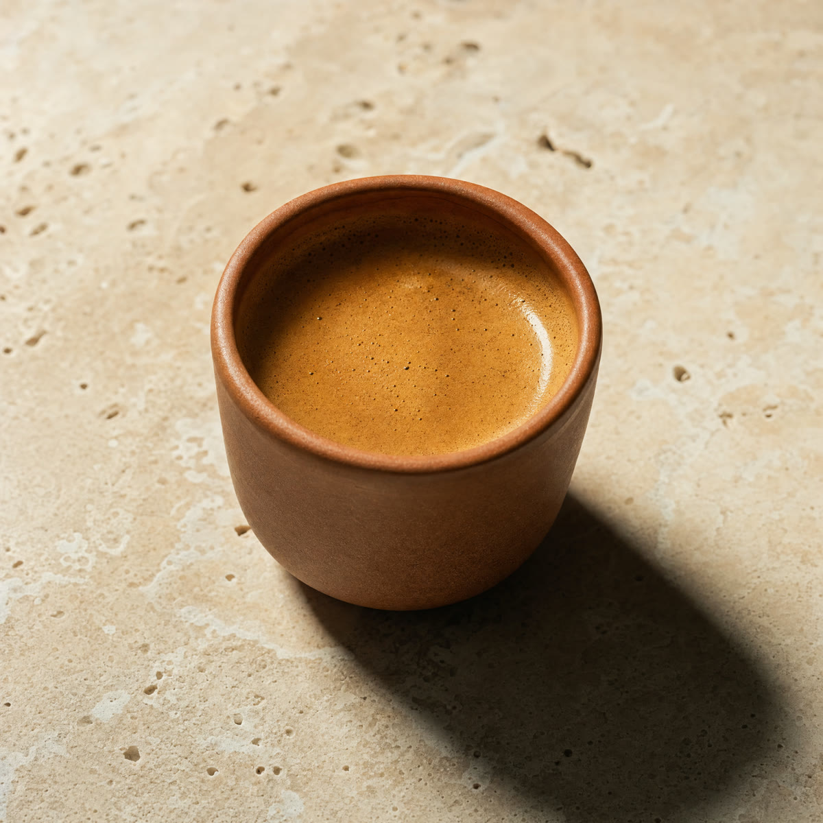 Single shot of espresso with rich crema